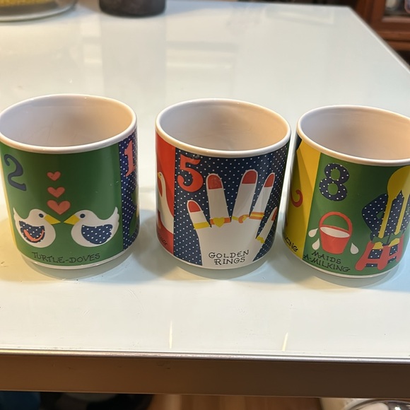 Set of 3 vintage Grant Howard 12 days of Christmas mugs Korea - Picture 3 of 15